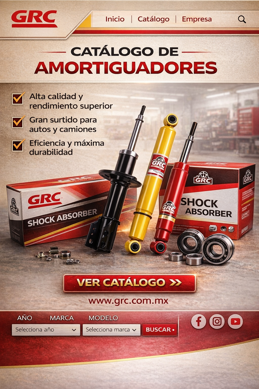 catalogo electronico de amortiguadores grc para automoviles