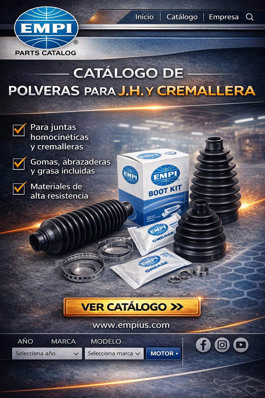 catalogo electronico de polveras y cremalleras para automoviles EMPI