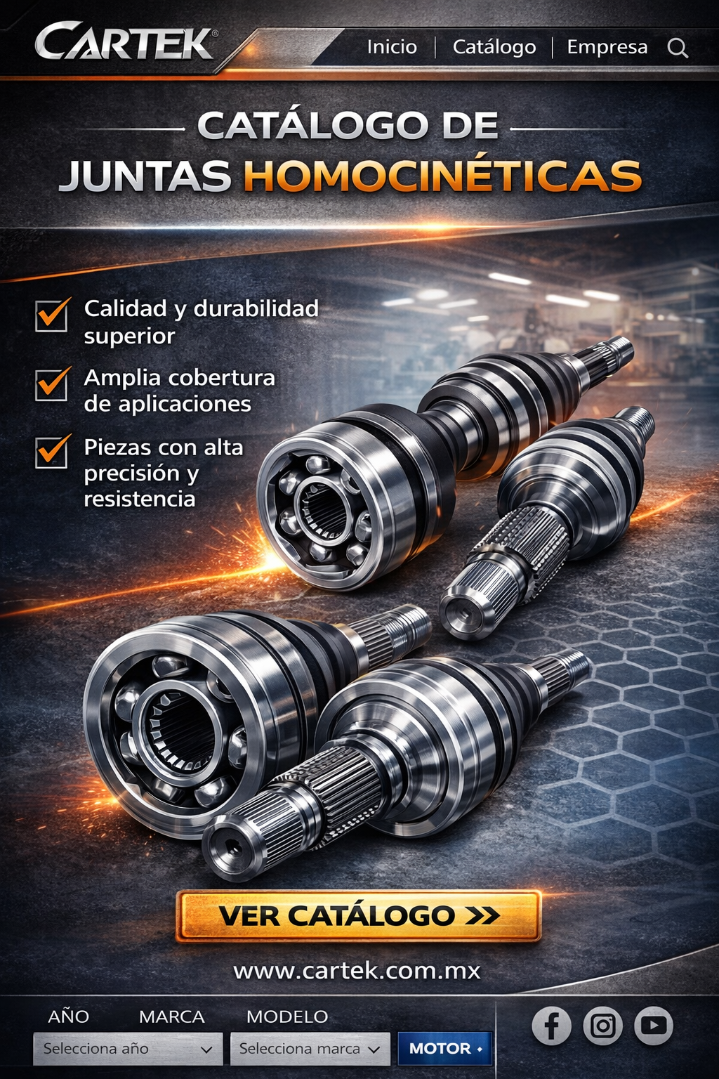 catalogo electronico juntas homocineticas para automoviles cartek