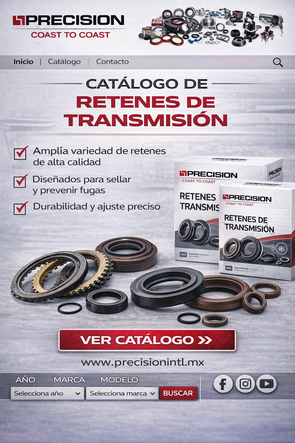 catalogo electronico precision de retenes de transmision para automoviles