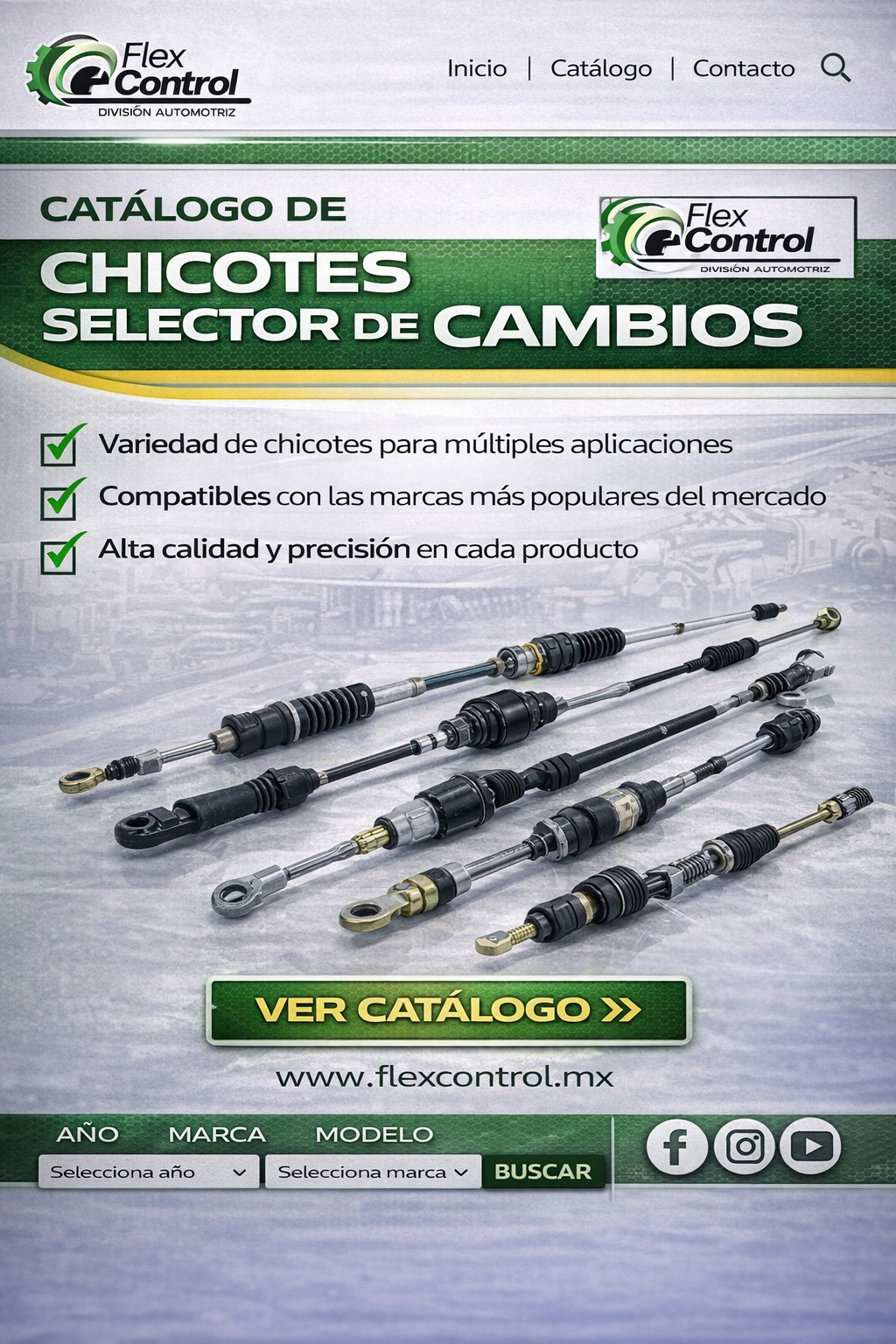 catalogo flex control cables de control de chicotes